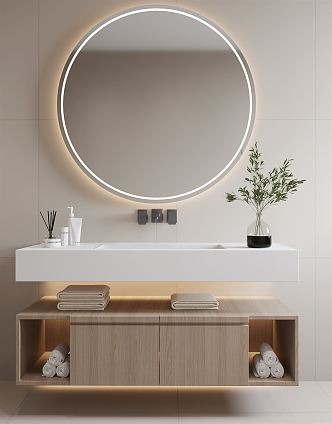 modern sink bathroom cabinet 3d model