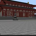 Traditional Chinese Ancient Architecture With Classic Roof Red Walls And Pagoda Structure