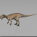3D Rendered Bipedal Dinosaur Model With Light Brown Spotted Skin In Walking Pose