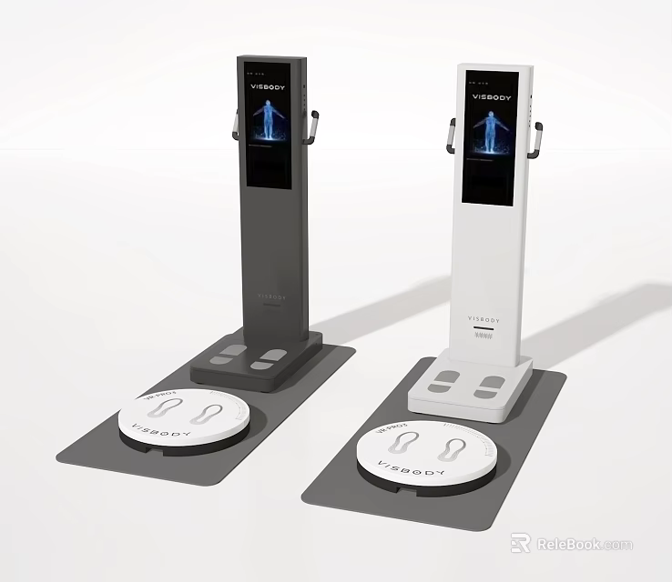 Standing Medical Body Composition Analyzer Devices With Digital Display And Circular Platform 3d model