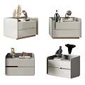Modern Bedside Tables with Drawers and Decorative Items for Bedroom Decor