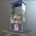 Gas Station Fuel Dispenser With Multiple Fuel Nozzles Display Screen Yellow Nozzle And LODOL Logo