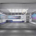 Modern Genetic Testing Center With Hi tech Screens And Exhibition Area Design 3d model