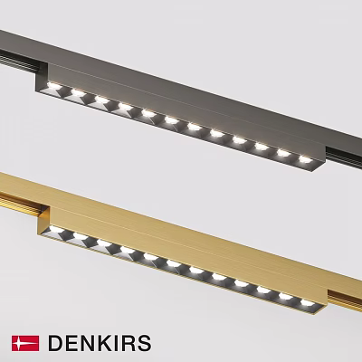 Modern Recessed Downlights And Spotlights With Gold Gray Linear Design For Home Interior 3d model
