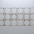 Chinese-style window grilles silhouette pane window sill border openwork window 3d model