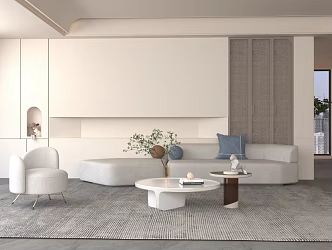 Simple Style Living Room Sofa Combination Ornaments 3d model