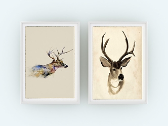 Nordic Animal Painting Decorative Painting 3d model