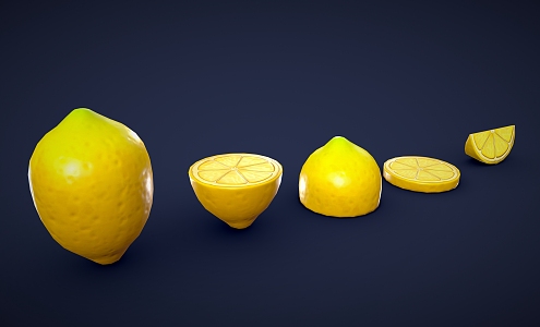 Cartoon Lemon Stylized Lemon Cartoon Fruit Low Poly Lemon 3d model