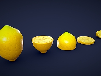 Cartoon Lemon Stylized Lemon Cartoon Fruit Low Poly Lemon 3d model