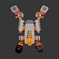 Orange And White Multi Legged Robot With Futuristic Mechanical Structure And Sensor 3d model