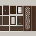 Wooden Door Panels with Various Decorative Styles Carved Details and Glass Inserts