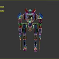Mechanical Robot Character With Biological Creature In Sci Fi Design Setup