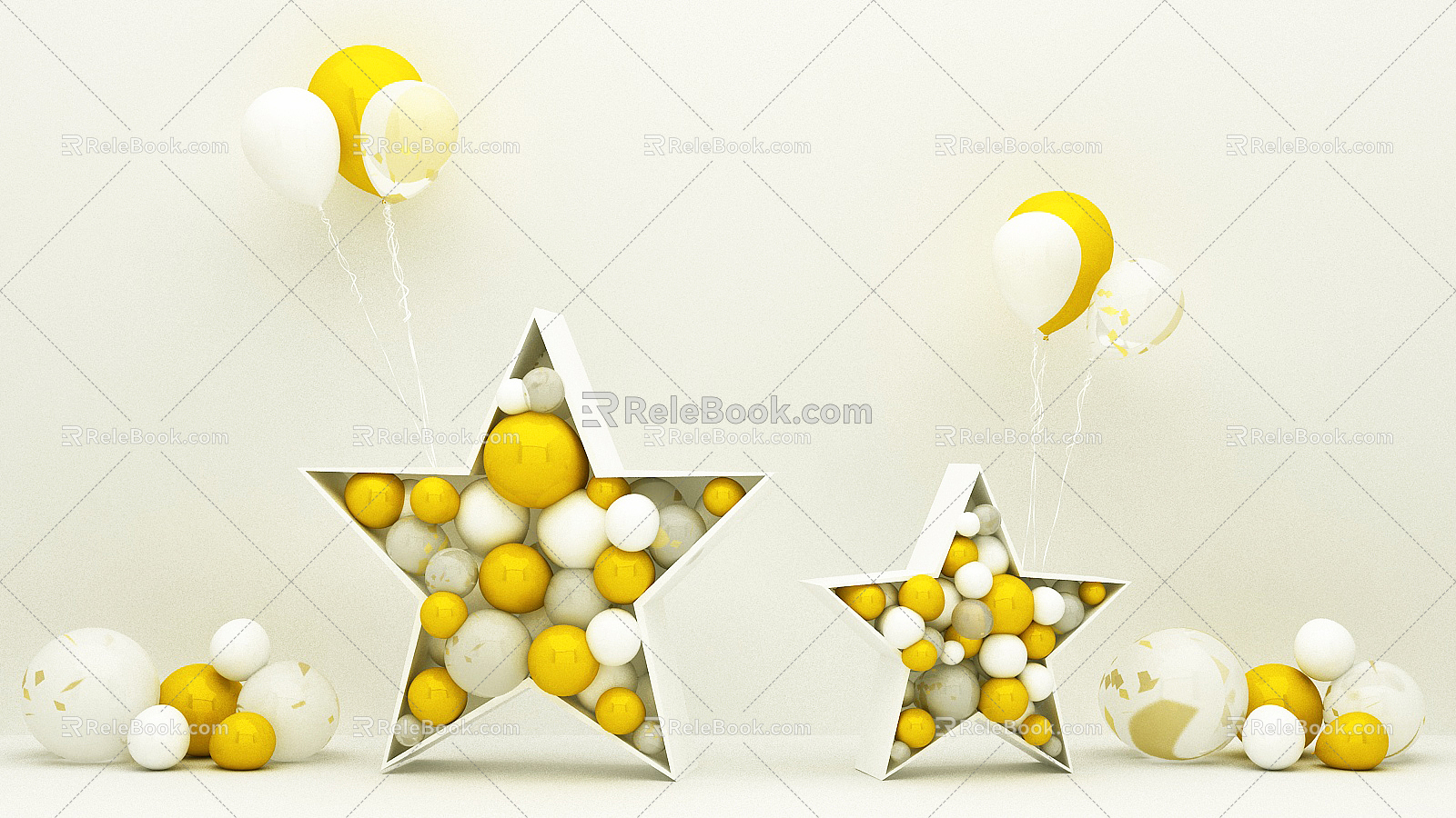 Modern Balloon Star Balloon 3d model