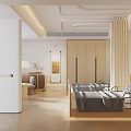 Hospital Outpatient Clinic Room With Two Beds Gray Bedspreads And Bright Minimalist Design