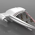 Futuristic White Spacecraft With Transparent Cockpit And Passenger Seats For Space Travel