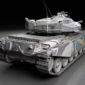 Camouflaged Military Tank With Long Barrel Turret Tracks and Heavy Armor