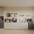 Stylish Modern Kitchen Interior Design With Cabinets And Various Kitchen Appliances 3d model