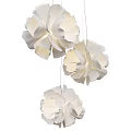 Three White Petal Shaped Chandeliers Elegant Decorative Lighting For Modern Interiors
