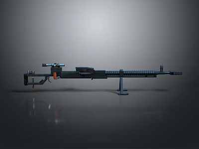 Modern Sniper Rifle With Scope Long Barrel Bipod And 3D Render Design 3d model