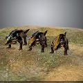 Mythical Armored Dinosaur Creatures as Fantasy Characters on Grassy Outdoor Terrain