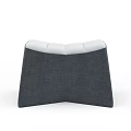 Gray Fabric Sofa Bench with Padded Seat and Modern Geometric Design 3d model