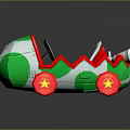 Colorful Green White Toy Car With Red Seat And Yellow Star Wheels
