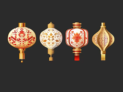 Chinese Lantern Red Lantern Festival Lantern Traditional Elements Lamps Chinese Style Decoration 3d model