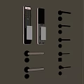 Smart lock fingerprint lock combination lock door lock door handle 3d model