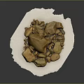 Various Colored Wooden Stone Materials with Different Sizes on White Paper Black Background
