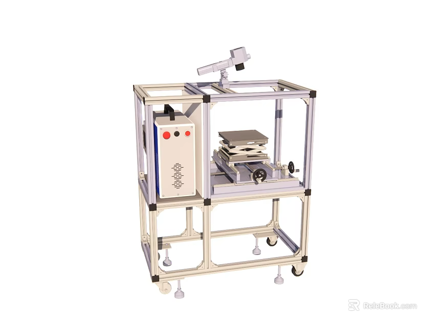 Mobile Industrial Equipment With Mechanical Arm Control Panel And Work Platform 3d model