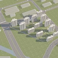 Modern Residential Buildings With Glass Curtain Walls Blue Sky White Clouds Lawn Cars And Pedestrians