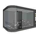 Modern Conference Room With Glass Walls Conference Table And Display Screens