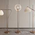 Modern Golden Floor Lamps With Various Shade Designs For Home Interior Decor