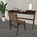 Nordic desk and chair combination 3d model