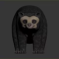 3D Rendered Badger Like Animal With Dark Gray Fur Light Face And Pink Nose Details