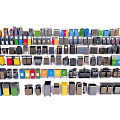 Public Facility Waste Bins In Various Colors And Different Styles For Waste Sorting 3d model