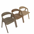Wooden Leisure Chair with Modern Simple Design Armrests Curved Backrest and Natural Wood Texture