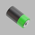 Green And Black Cylindrical Battery With Silver Top Design And Structure