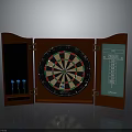 Professional Darts Set with Red Wooden Case Dartboard and Side Scoreboards