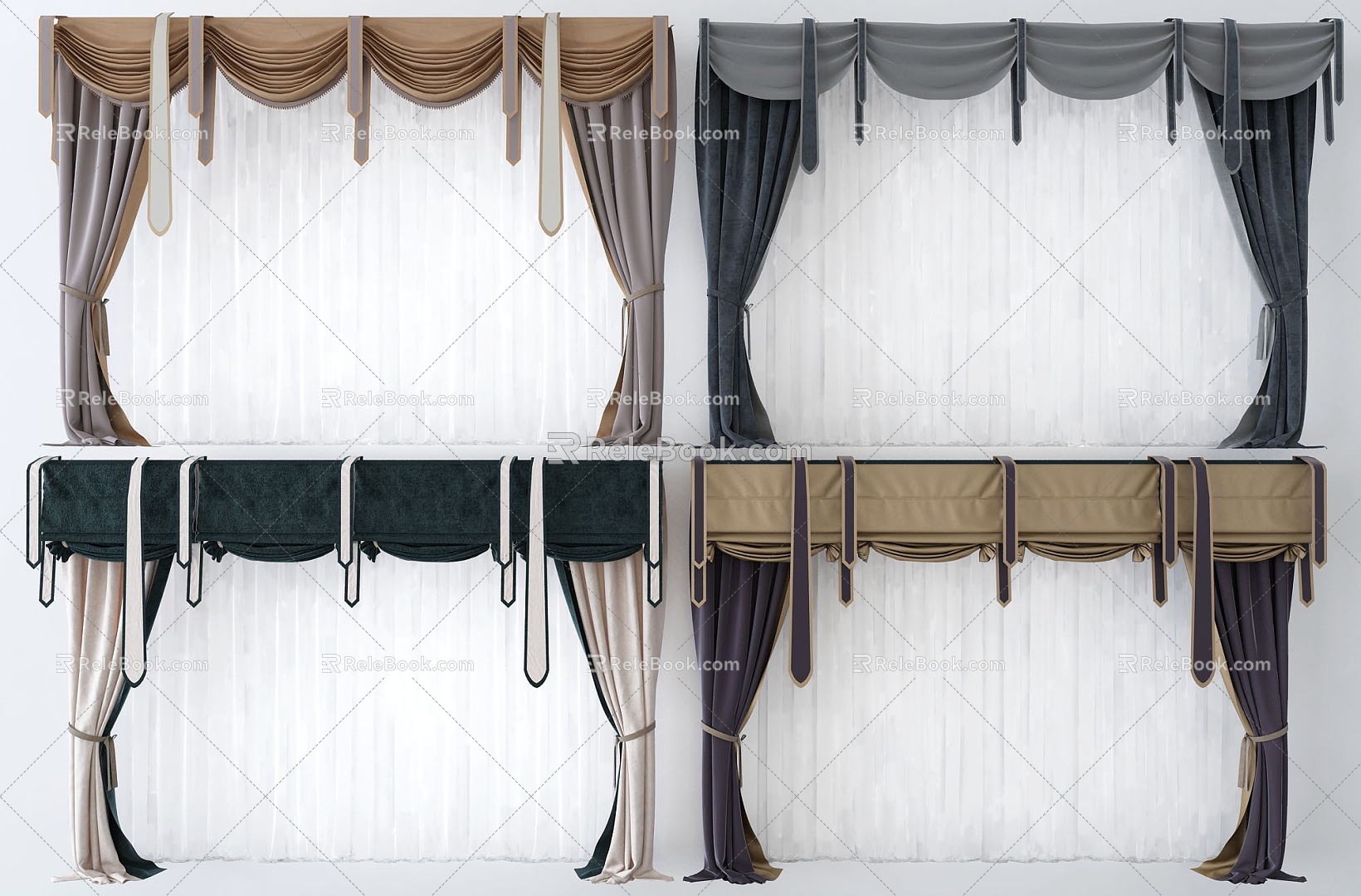 New Chinese Curtain 3d model