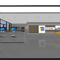 Modern Digital Store With 5G Experience Zone Service Counter Large Screen And Computers 3d model