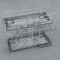 Building Component Double Deck Scaffolding With Metal Frame And Platform Planks 3d model
