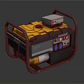 Yellow and Black Portable X300 Generator With Control Panel Cables And Small Device On Top