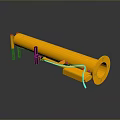 Yellow Tubular Military Weapon With Black Bracket And Launch Structure Design
