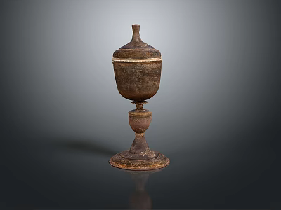 Ancient Bronze Sculptural Carving With Pedestal Base Layered Design And Rustic Texture 3d model