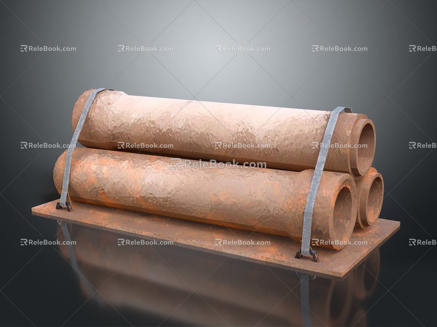 Cement pipe pipe water pipe valve iron pipe fitting flange tee joint pipe water pipe valve 3d model