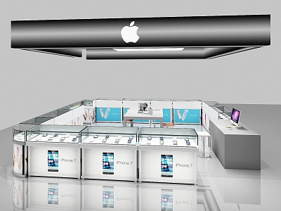 Modern Mobile Phone Store Shopping Mall Shop Facade Store Apple Mobile Phone Digital Store Counter Display Cabinet Stand Counter model