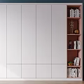 Modern TV Cabinet with White Pink Teal Design Open Shelves Books and Decorative Sculptures