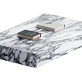 Minimalist Marble Coffee Table With Two Books On Top Surface 3d model