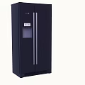 Black Double Door Refrigerator With Water Dispenser And Digital